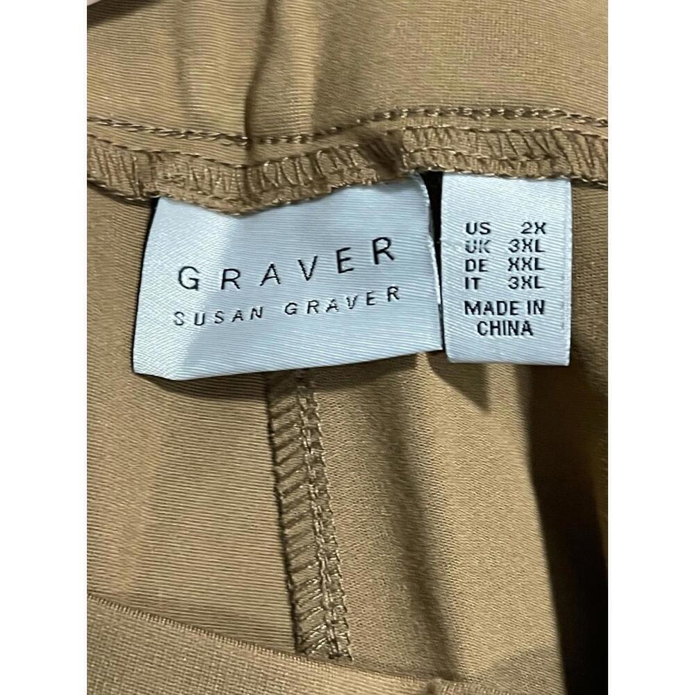 NWOT Graver By Susan Graver Women's Brown Pull On Pants Size 2X - Picture 3 of 3